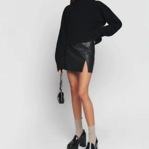 Reformation x Veda Margie Genuine Leather Mini Skirt